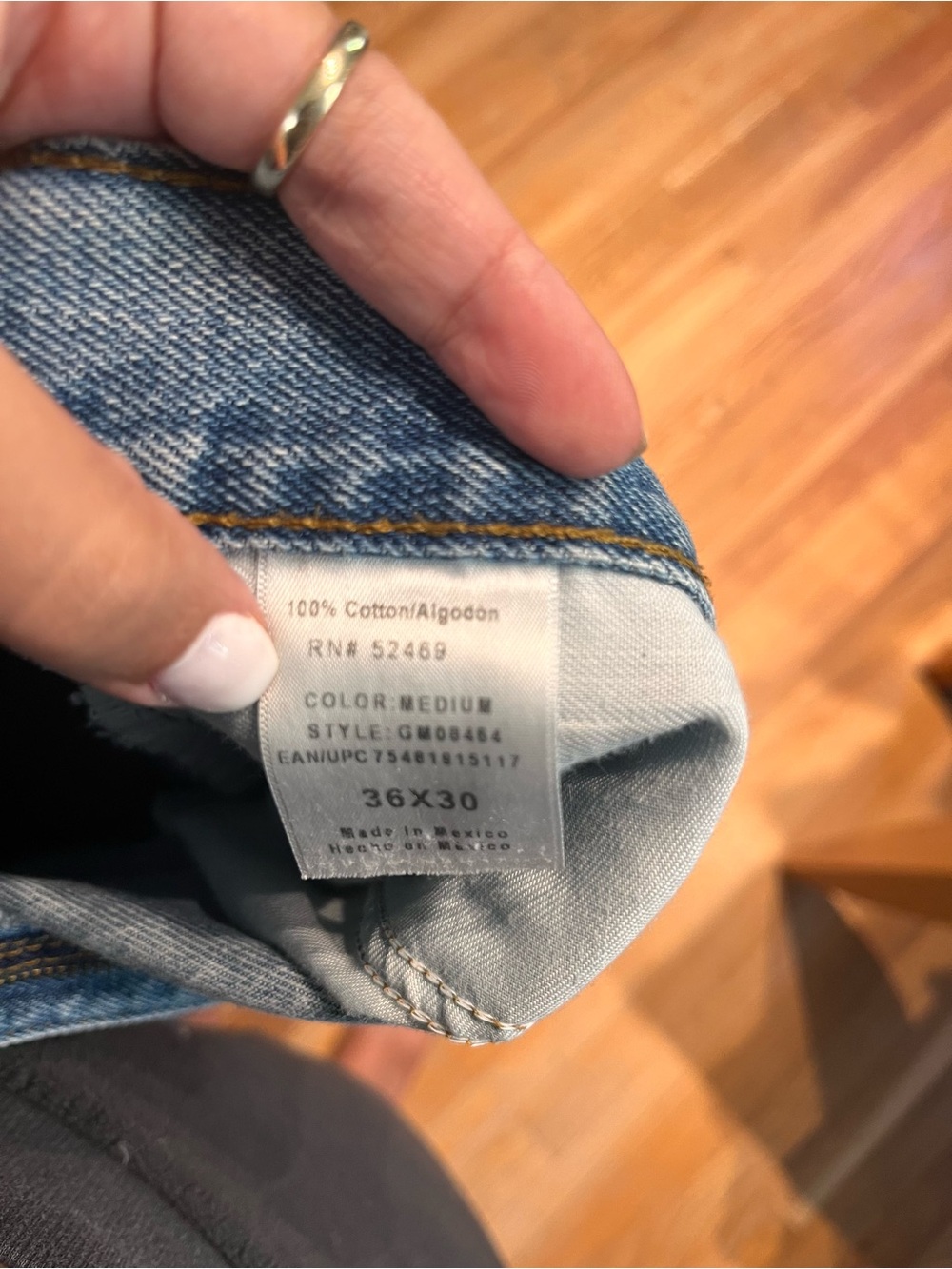 George Men's Straight Jeans in Mid Blue Wash - Picture 3 of 3